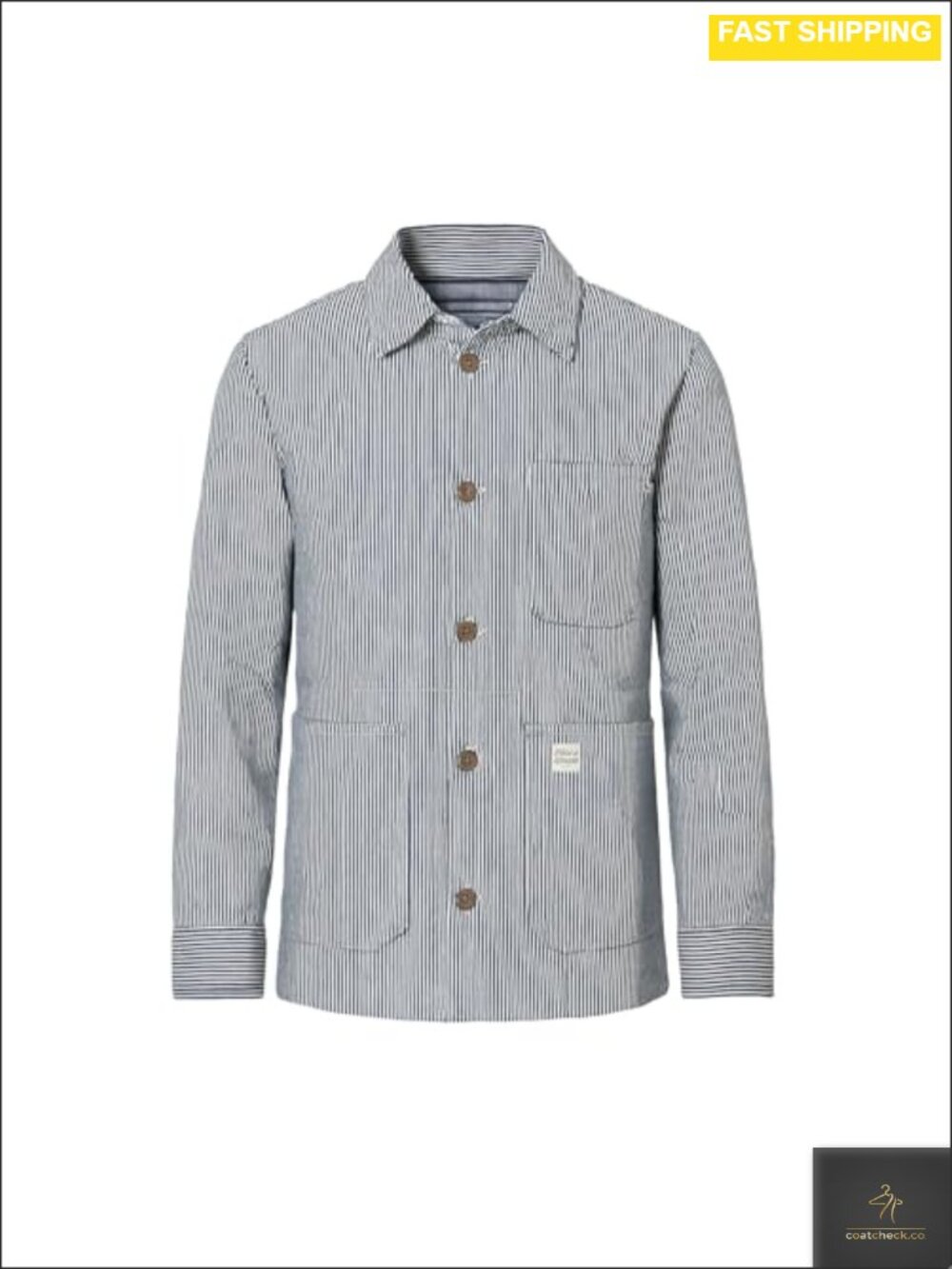 Men's Cotton Canvas Utility Jacket Relaxed Fit Workwear